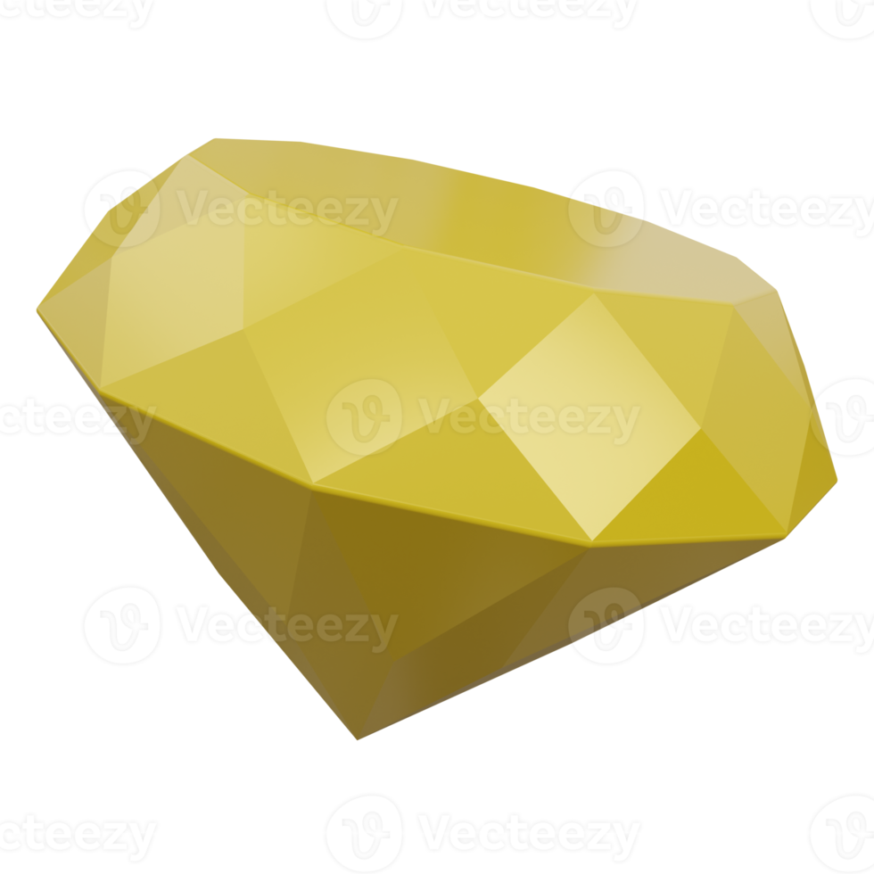 diamond 3d render icon illustration with transparent background, money png