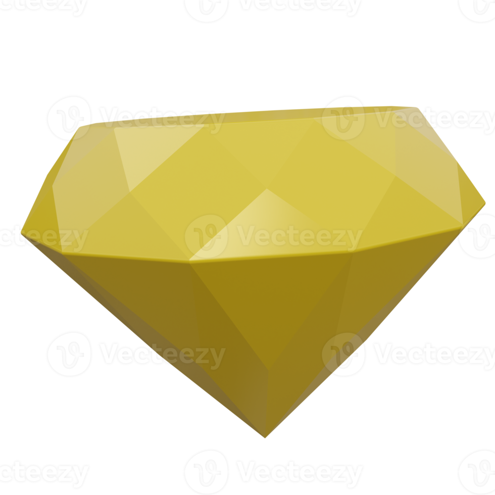 diamond 3d render icon illustration with transparent background, money png