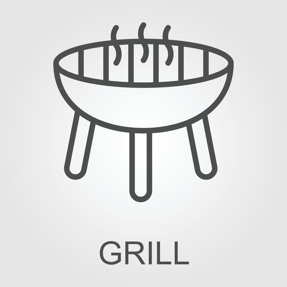 Outdoor grill vector icon illustration isolated on white background