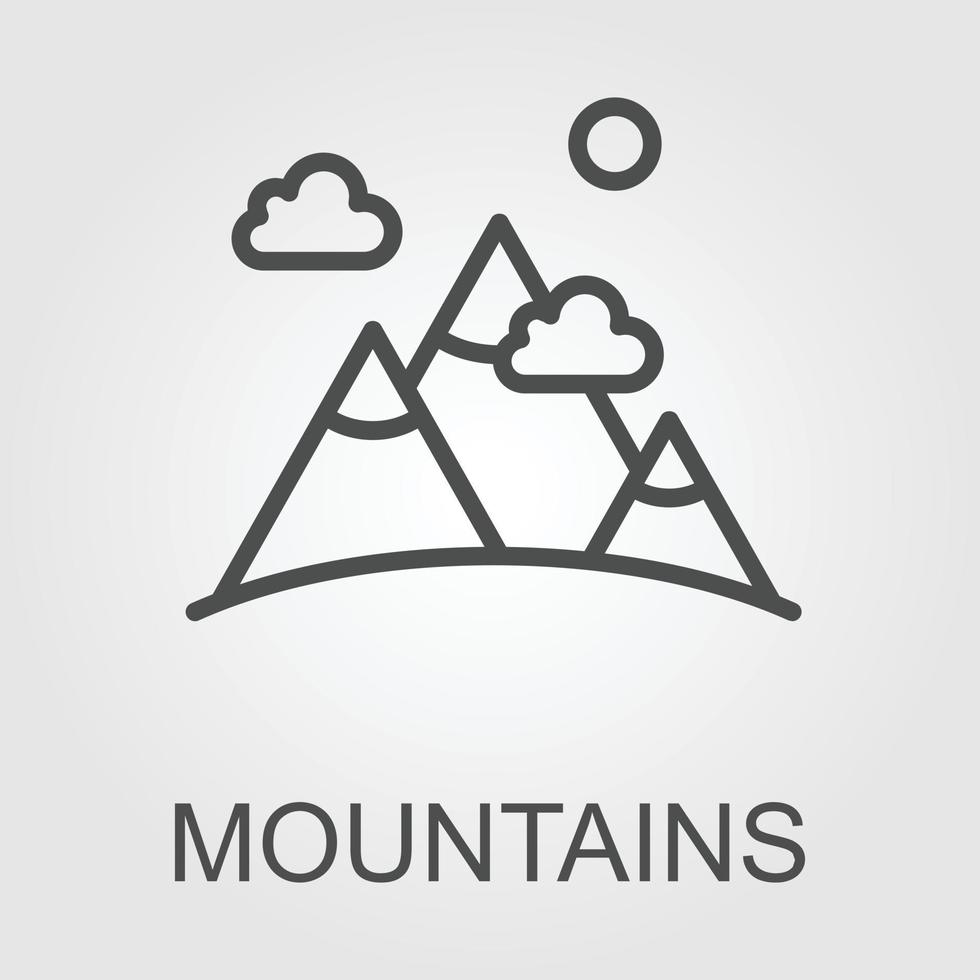 mountain icon illustration isolated vector sign symbol