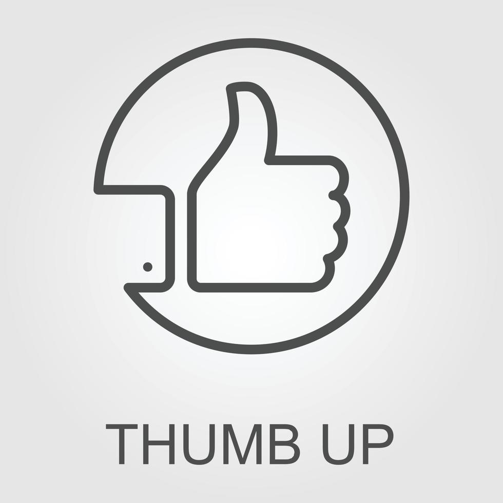 thumbs up. linear icon. Line with editable stroke vector