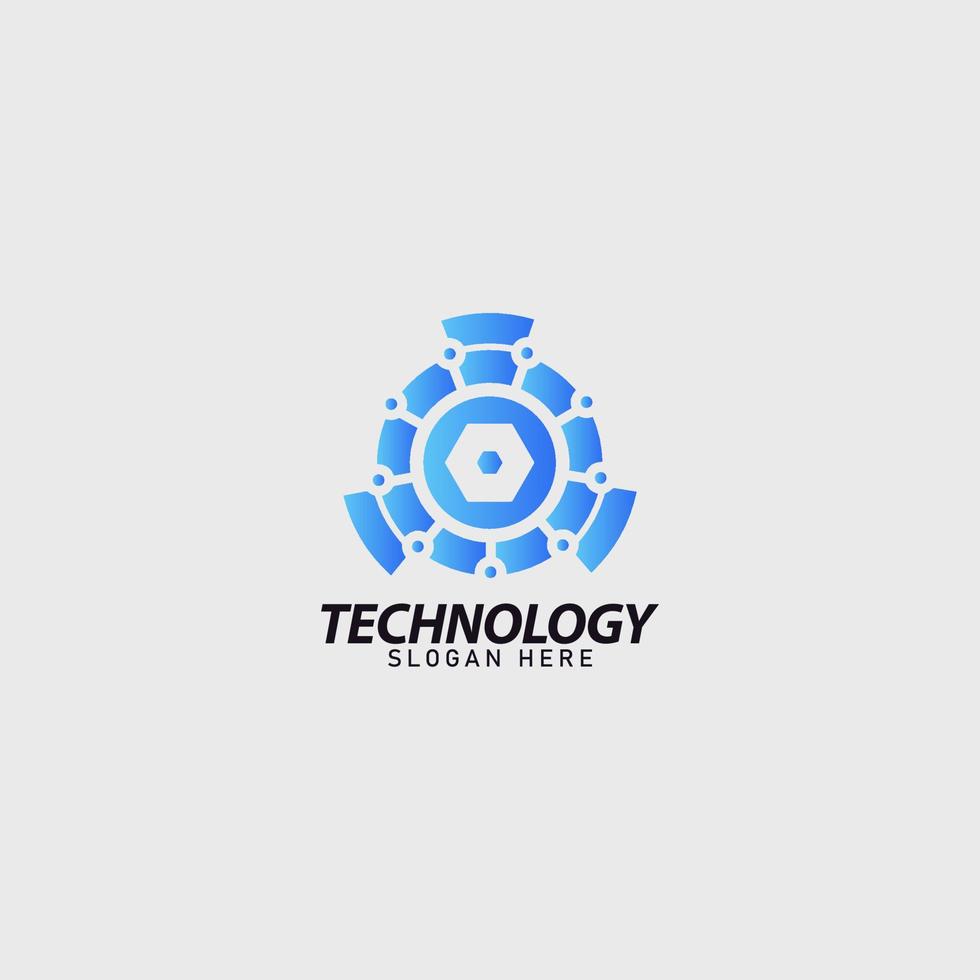 technology business logo simple design idea vector