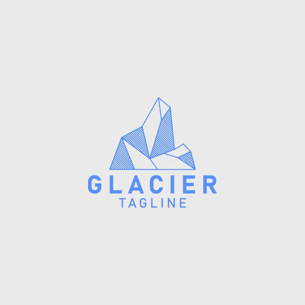 iceberg glaciar marca logo empresa sencillo diseño vector