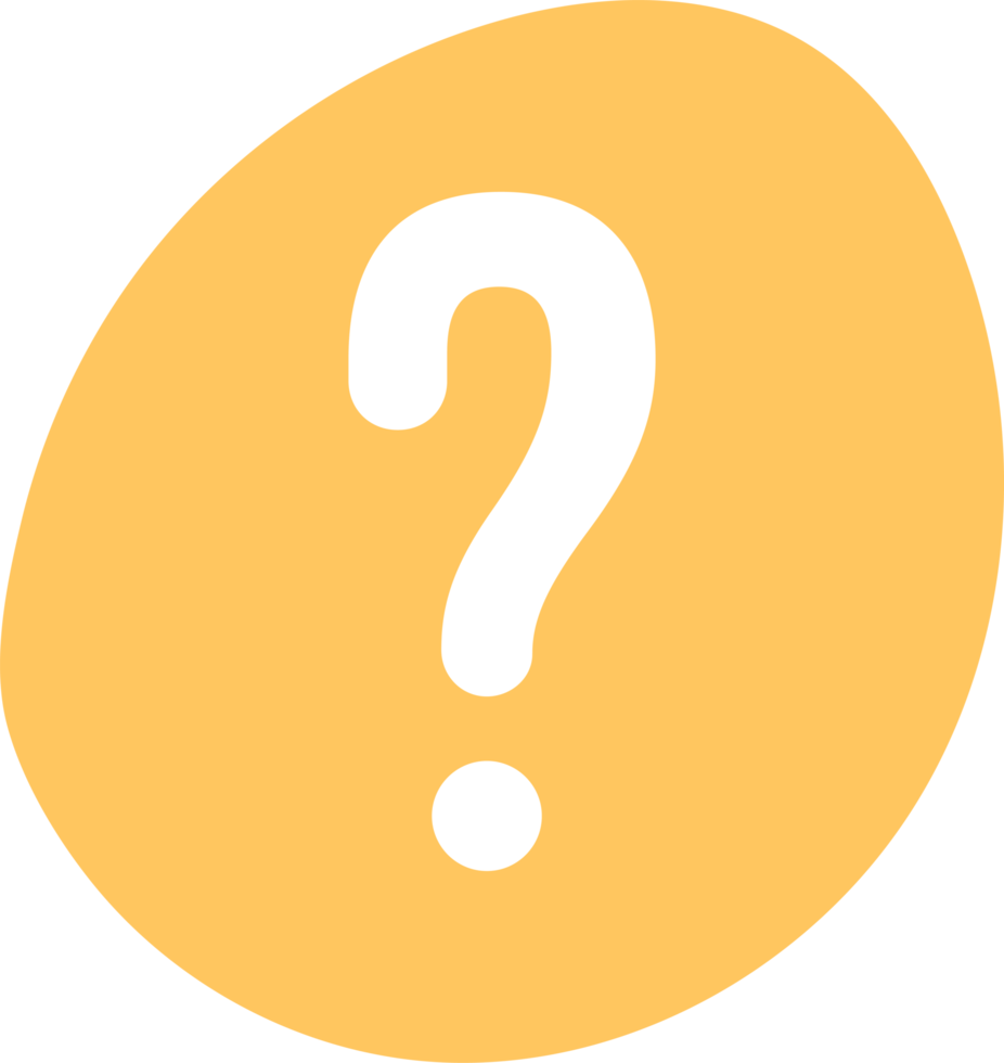 Color blob with question mark symbol png