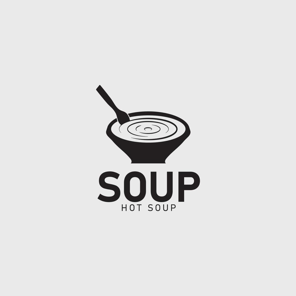 hot soup restaurant logo simple design vector