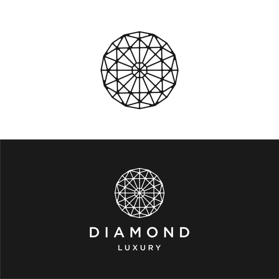 resumen negro diamante línea vector eps icono logo diseño, cristal contorno mandala diamante forma, piedra preciosa estrella espumoso reluciente brillar brillante