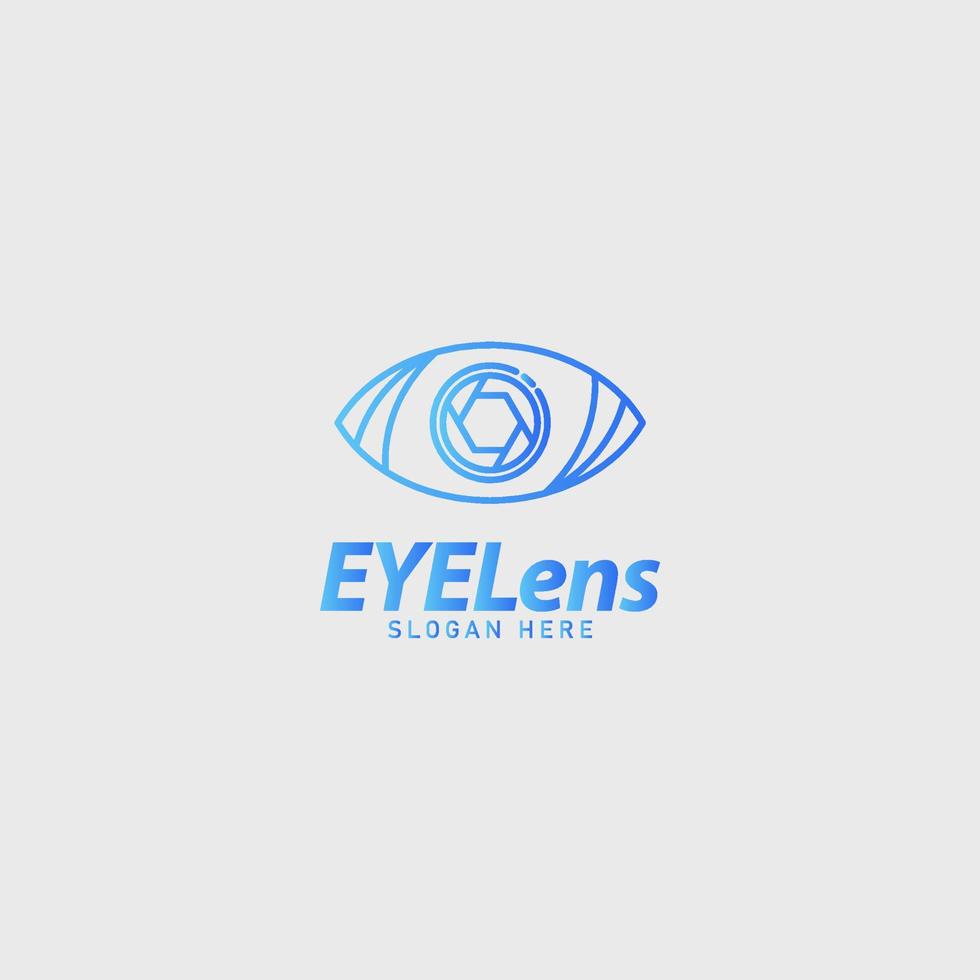 ojo lente fotografía negocio logo sencillo diseño vector