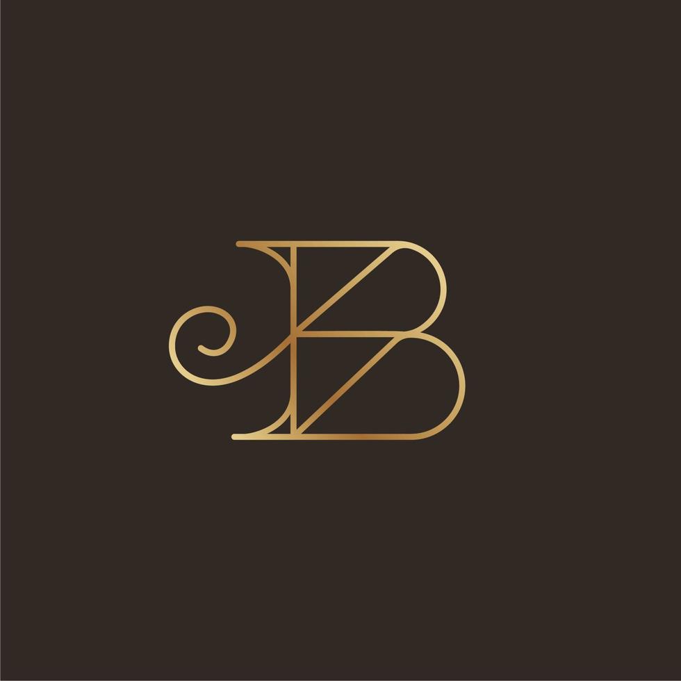 Abstract linear letter B logo icon design modern minimal style illustration, B letter ornament icon design vector