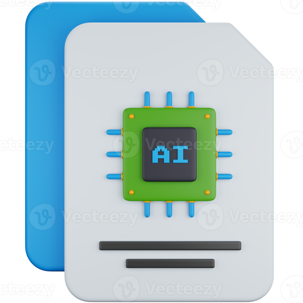 3d icono ilustración archivo artificial inteligencia png