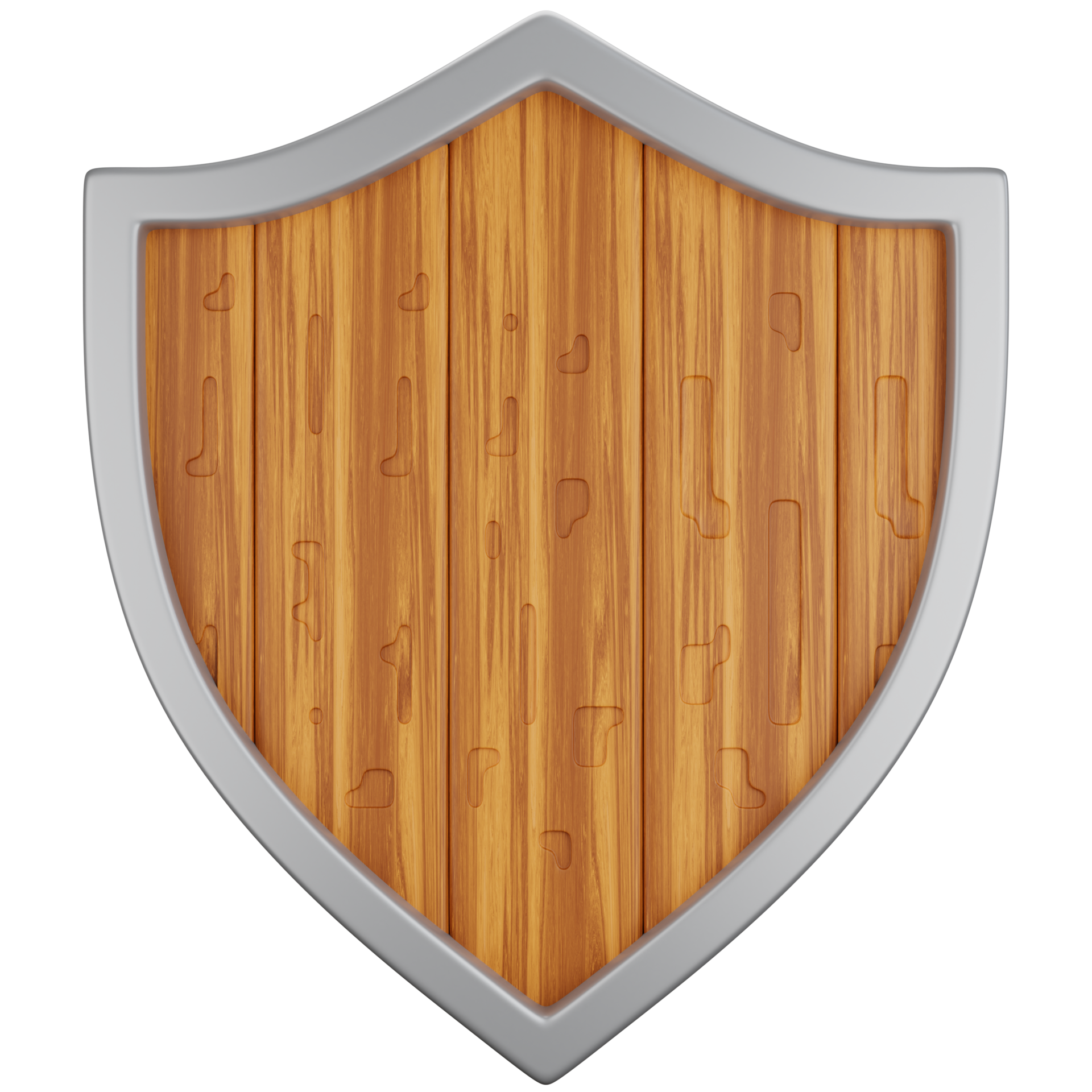 3D Icon Illustration Wooden Shield 21972590 PNG