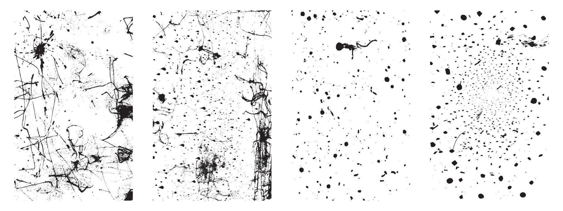 conjunto de grunge textura antecedentes. negro y blanco vector ilustraciones de afligido efectos eps 10