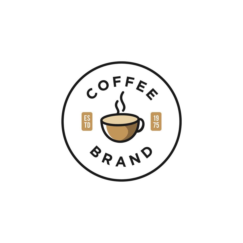 badge a cup of coffee with bean natural line stamp logo vector icon design in minimal vintage hipster modern beautiful style, premium coffee shop bar icon