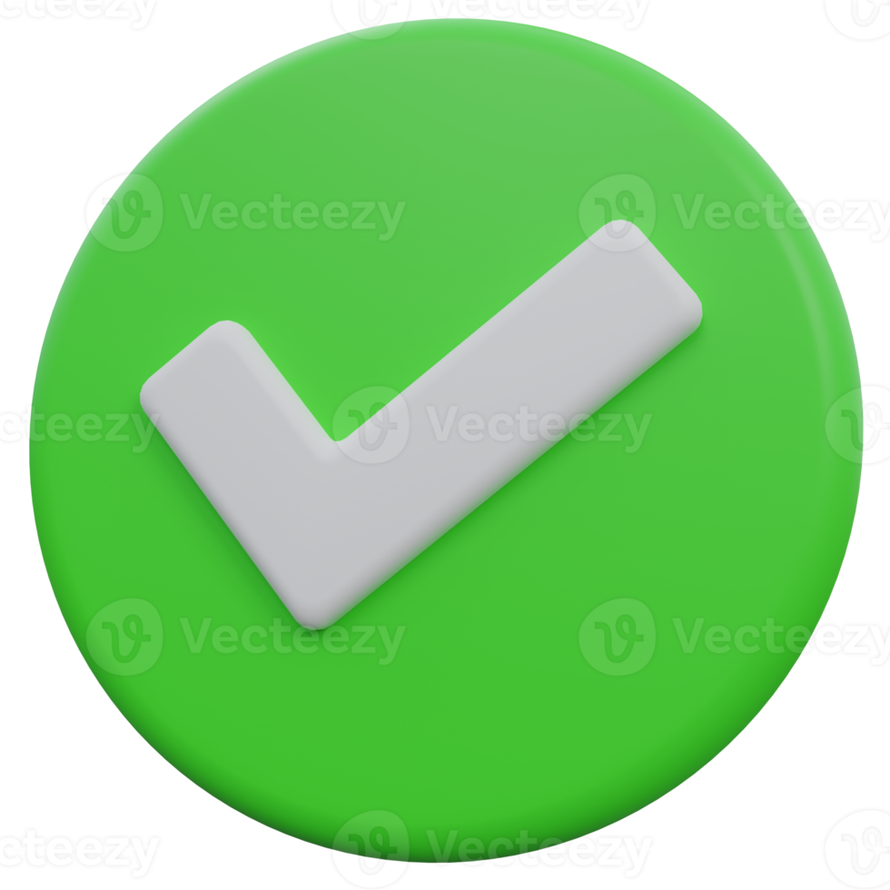 approve 3d render icon illustration with transparent background, protection and security png