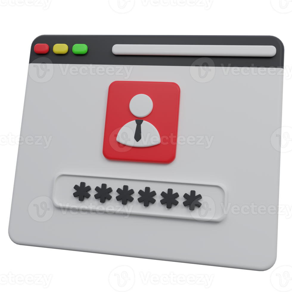 browser Lösenord 3d framställa ikon illustration med transparent bakgrund, skydd och säkerhet png