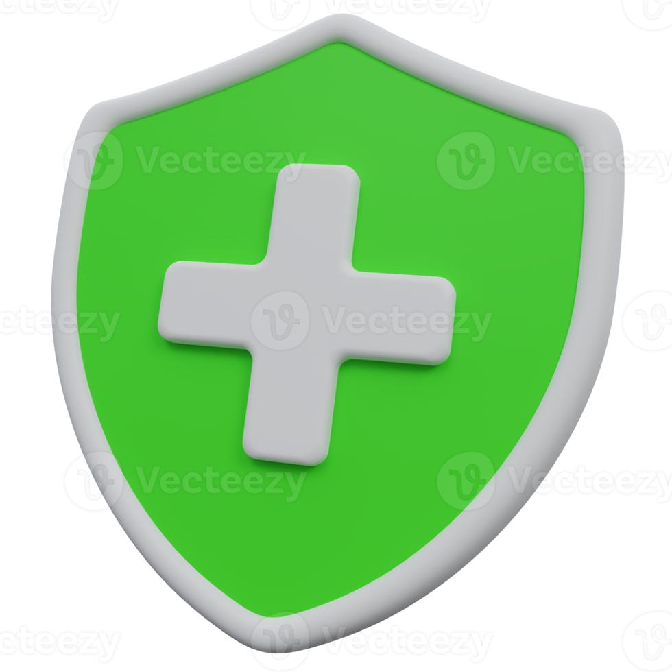 add shield 3d render icon illustration with transparent background, protection and security png