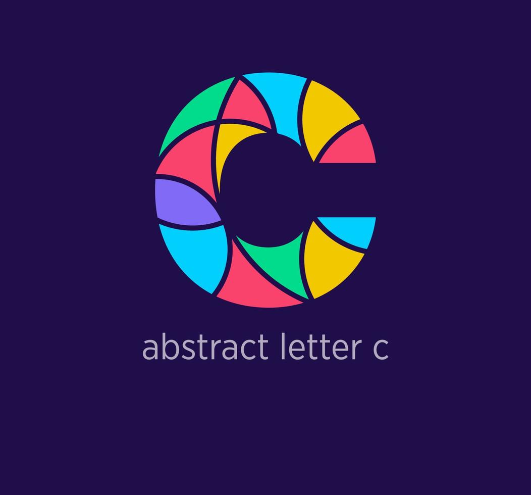 Modern abstract letter c logo icon. Unique mosaic design color transitions. Colorful letter c template. vector. vector