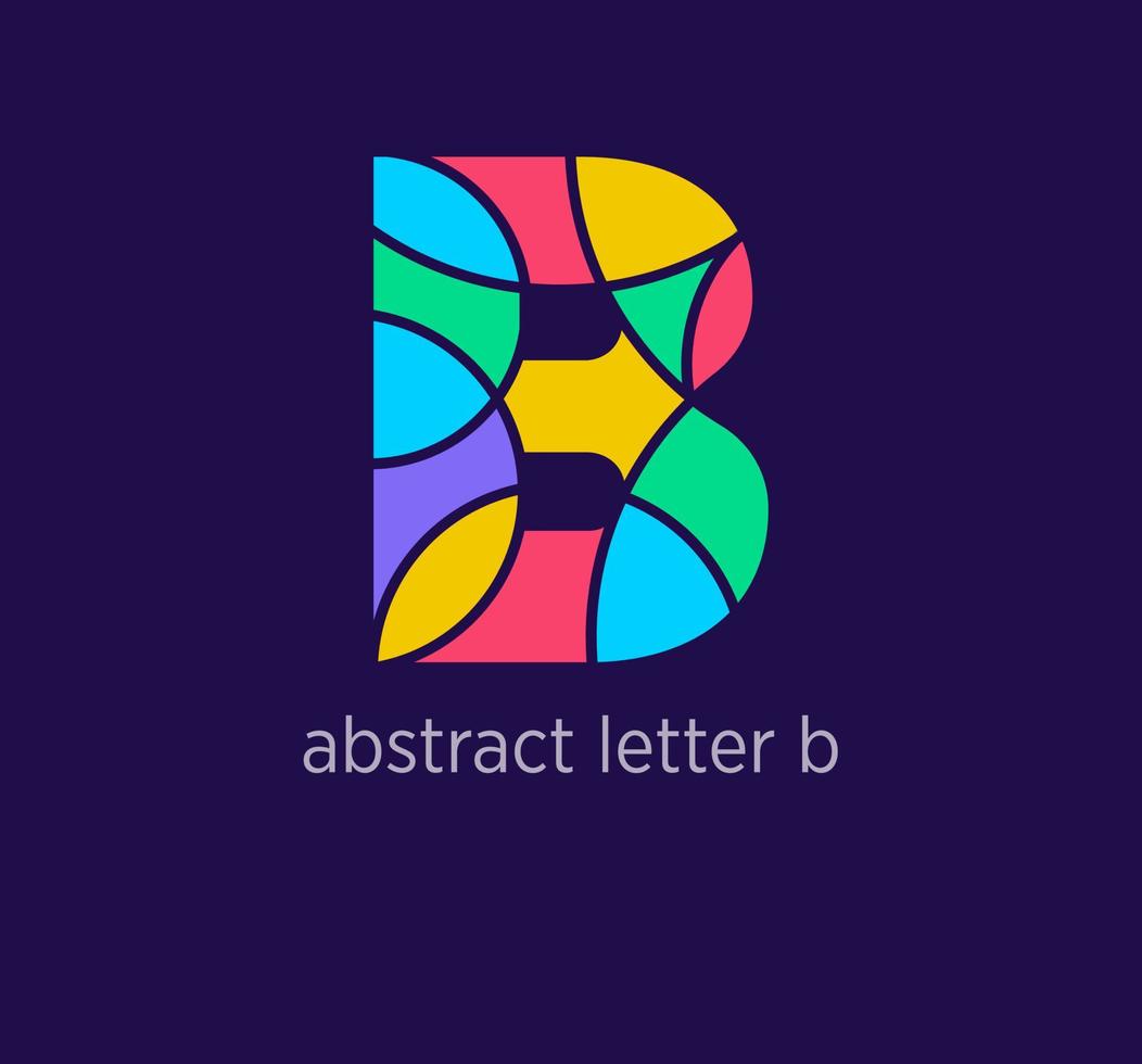 Modern abstract letter b logo icon. Unique mosaic design color transitions. Colorful letter b template. vector. vector