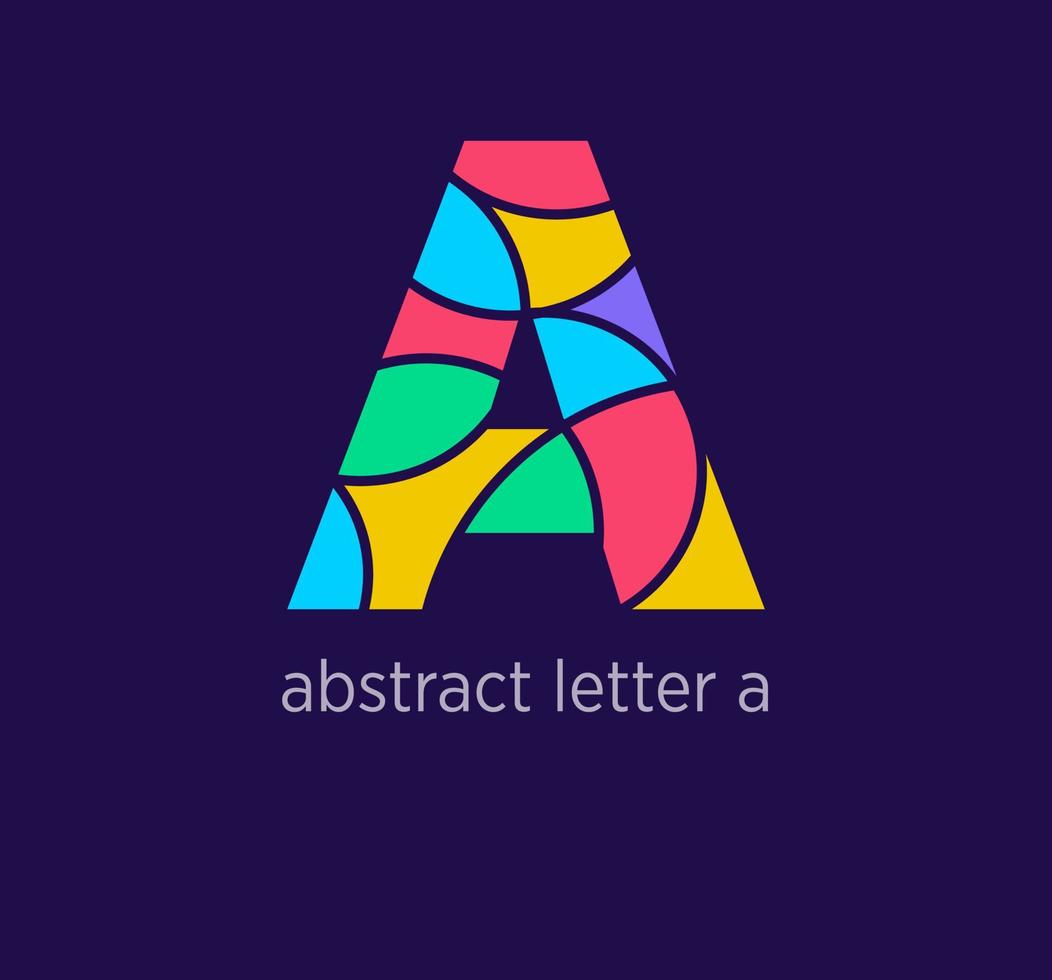 Modern abstract letter a logo icon. Unique mosaic design color transitions. Colorful letter a template. vector. vector