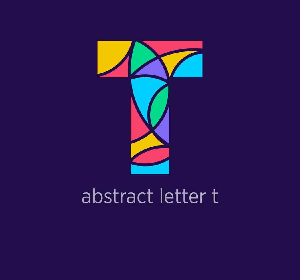 Modern abstract letter t logo icon. Unique mosaic design color transitions. Colorful letter t template. vector. vector