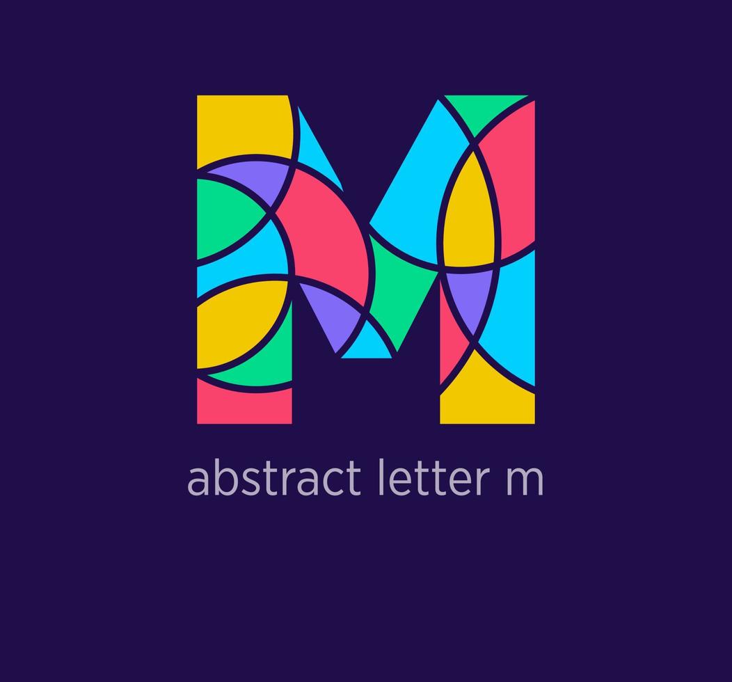 Modern abstract letter m logo icon. Unique mosaic design color transitions. Colorful letter m template. vector. vector