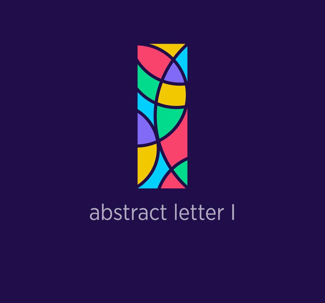 Modern abstract letter i logo icon. Unique mosaic design color transitions. Colorful letter i template. vector