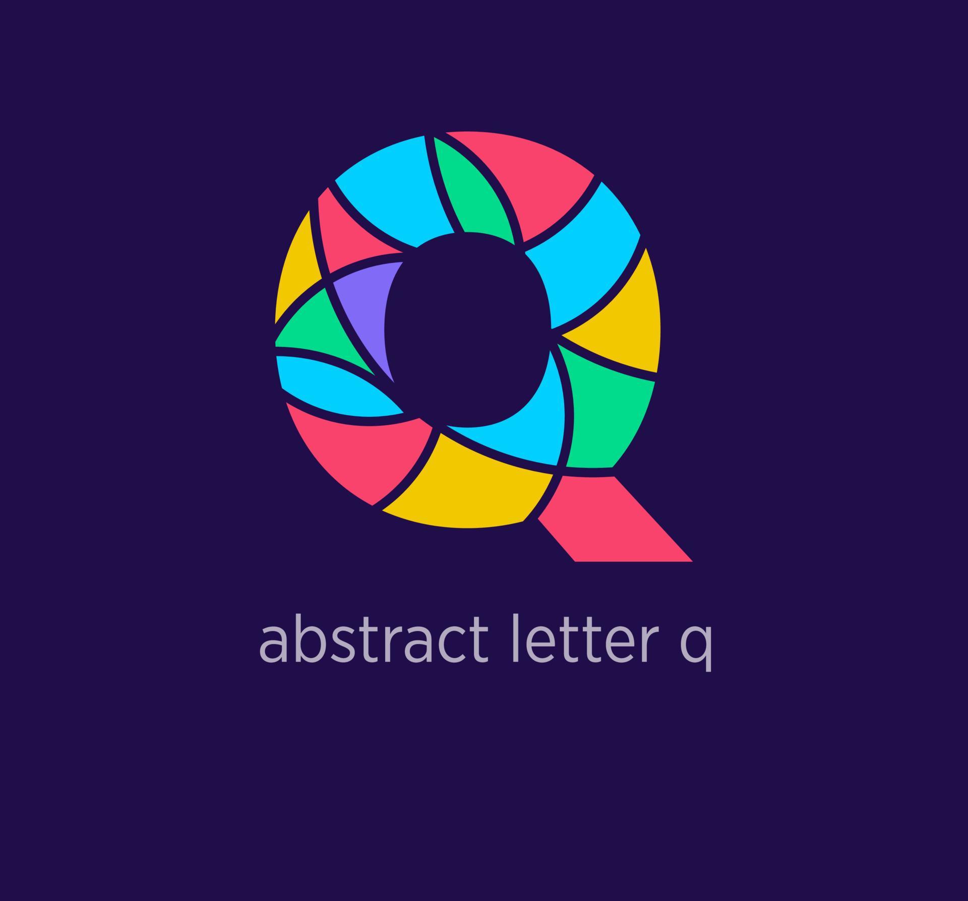 Modern abstract letter q logo icon. Unique mosaic design color