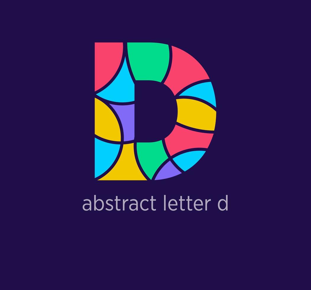 Modern abstract letter d logo icon. Unique mosaic design color transitions. Colorful letter d template. vector. vector