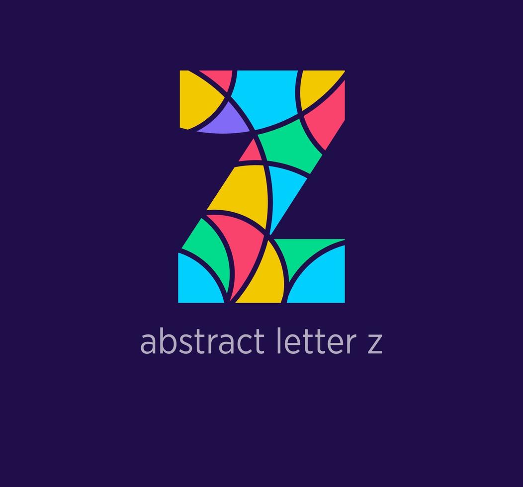 Modern abstract letter z logo icon. Unique mosaic design color transitions. Colorful letter z template. vector. vector