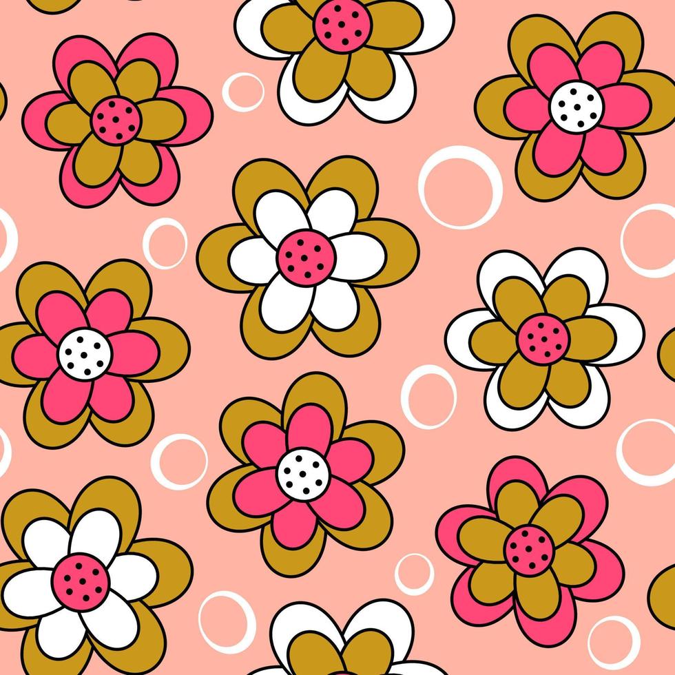 linda Clásico retro sin costura vector modelo resumen antecedentes ilustración con vistoso flores