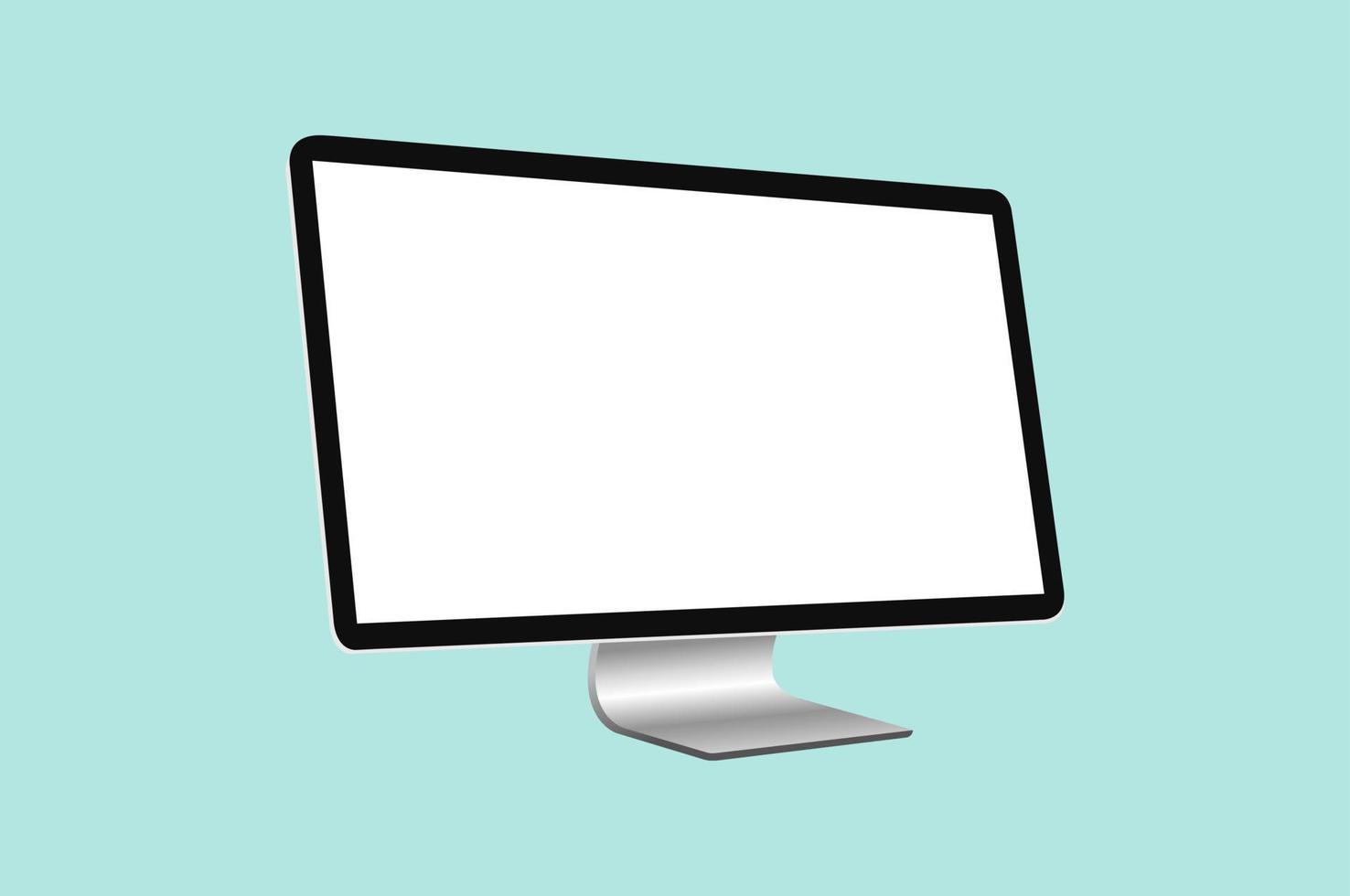 Desktop Computer Monitor Side View Vector Illustration