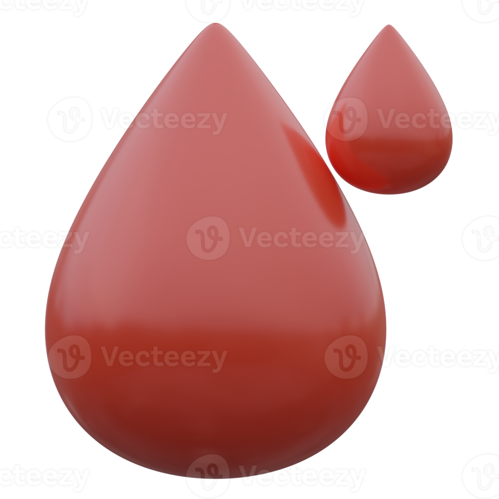 blood drop 3d render icon illustration with transparent background, health and medical png