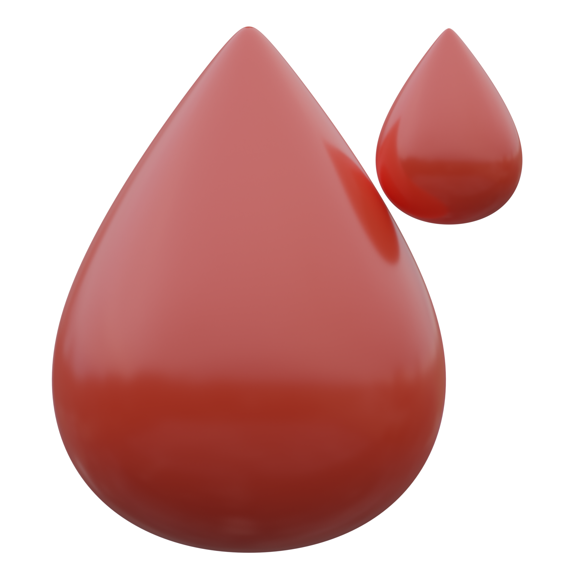 blood drop 3d render icon illustration with transparent background