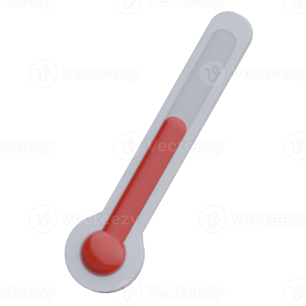 thermometer 3d render icon illustration with transparent background, health and medical png