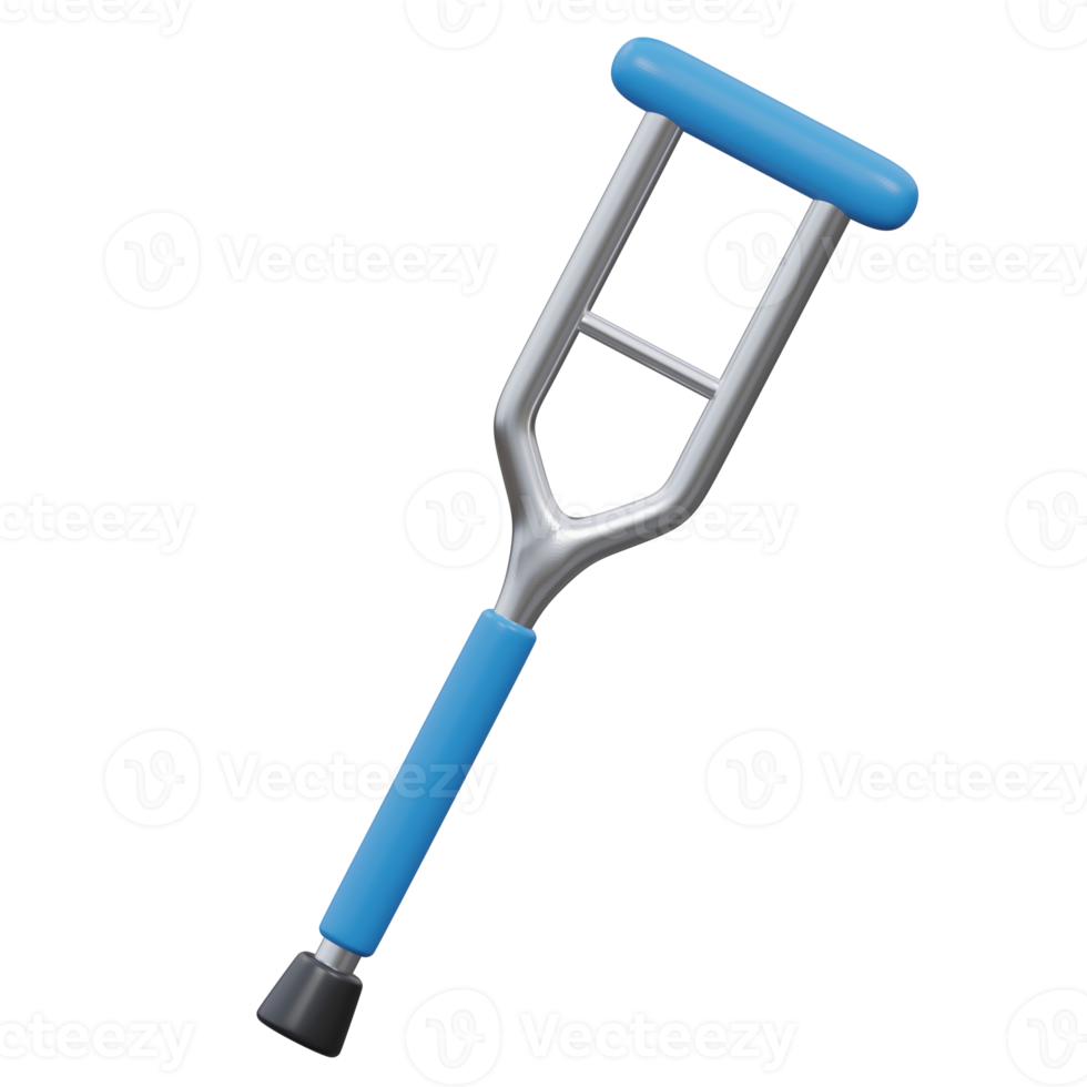 leg crutches 3d render icon illustration with transparent background, health and medical png