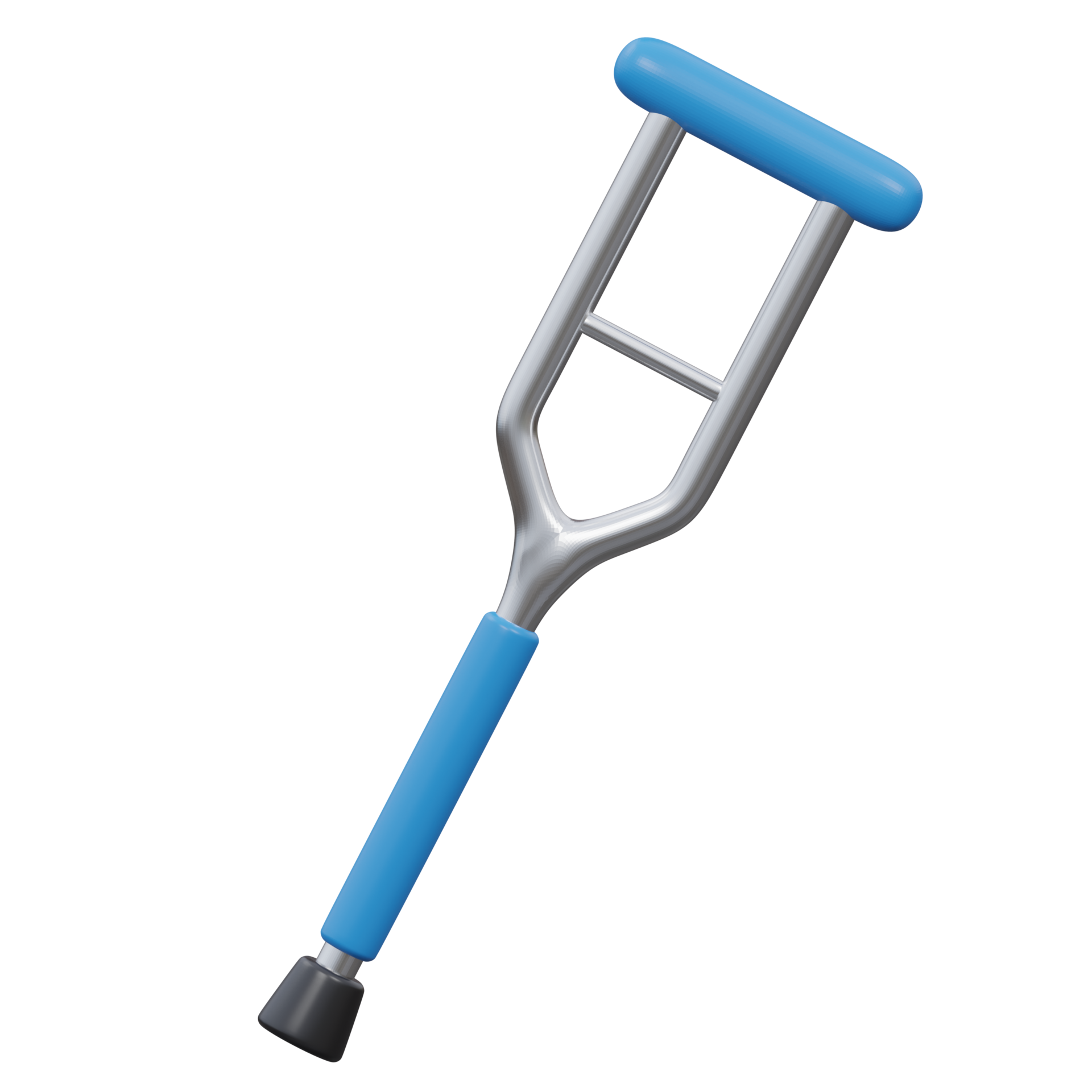 pierna muletas 3d hacer icono ilustración con transparente fondo, salud
