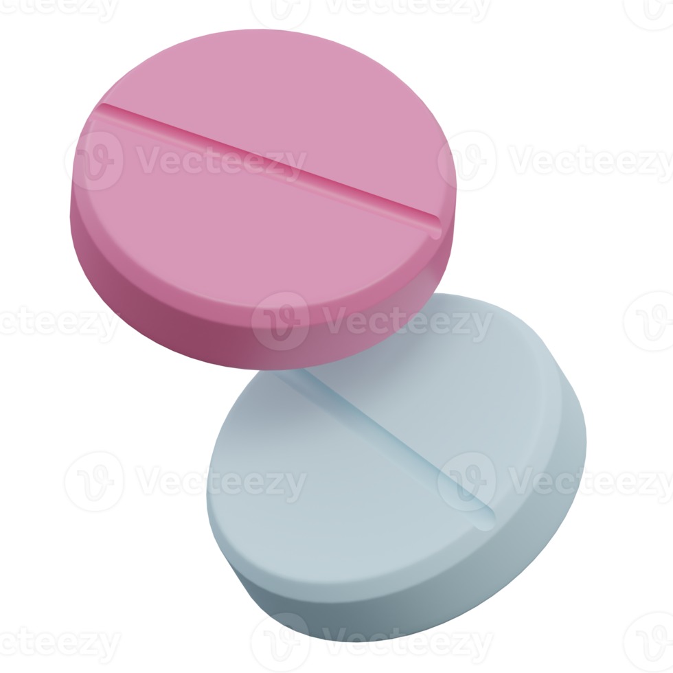 pills 3d render icon illustration with transparent background, health and medical png