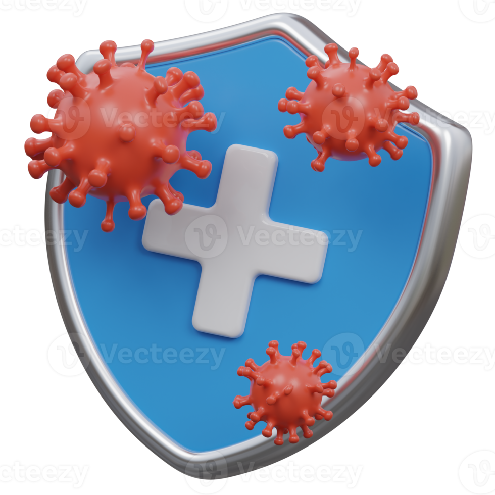 immune system 3d render icon illustration with transparent background, health and medical png