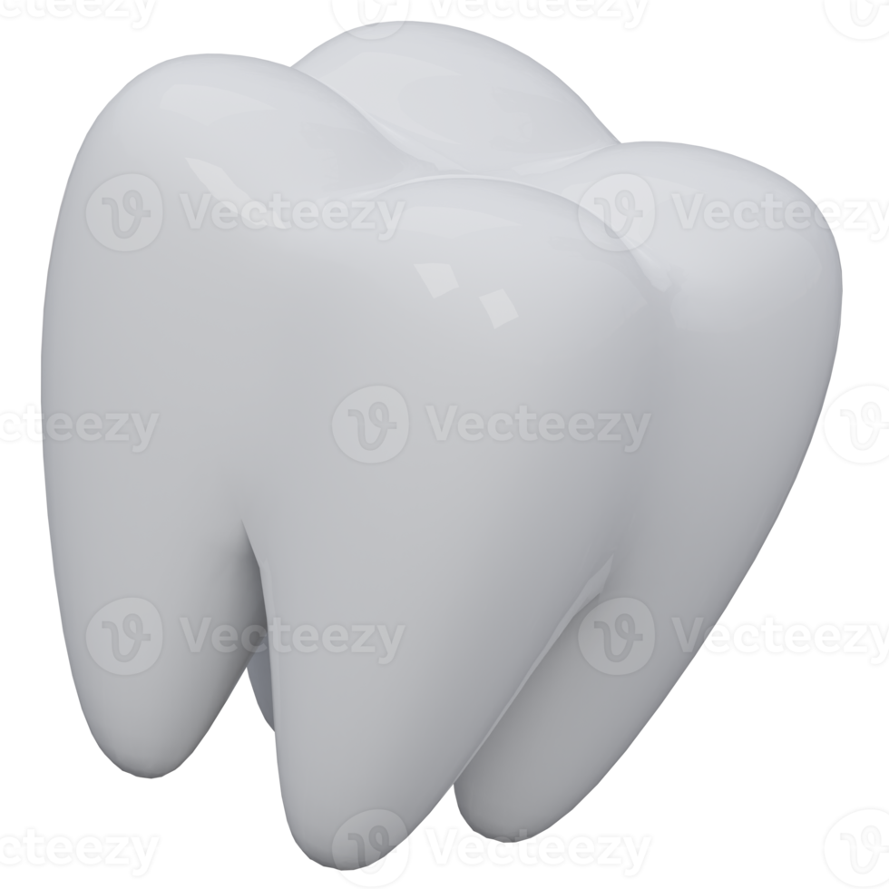 tooth 3d render icon illustration with transparent background, health and medical png