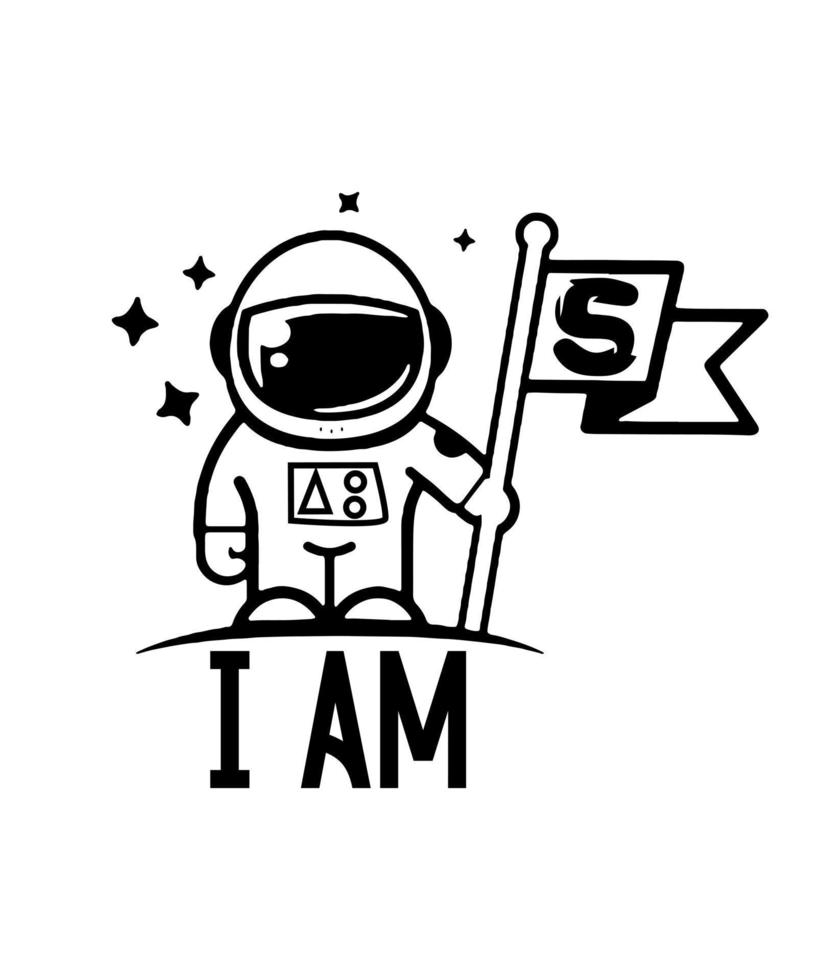 Space illustration logo vector tshirt design astronaut illustration design