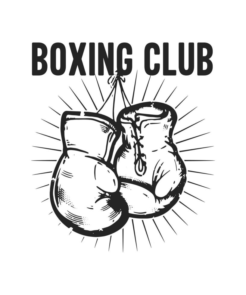 boxeo club logo camiseta diseño vector