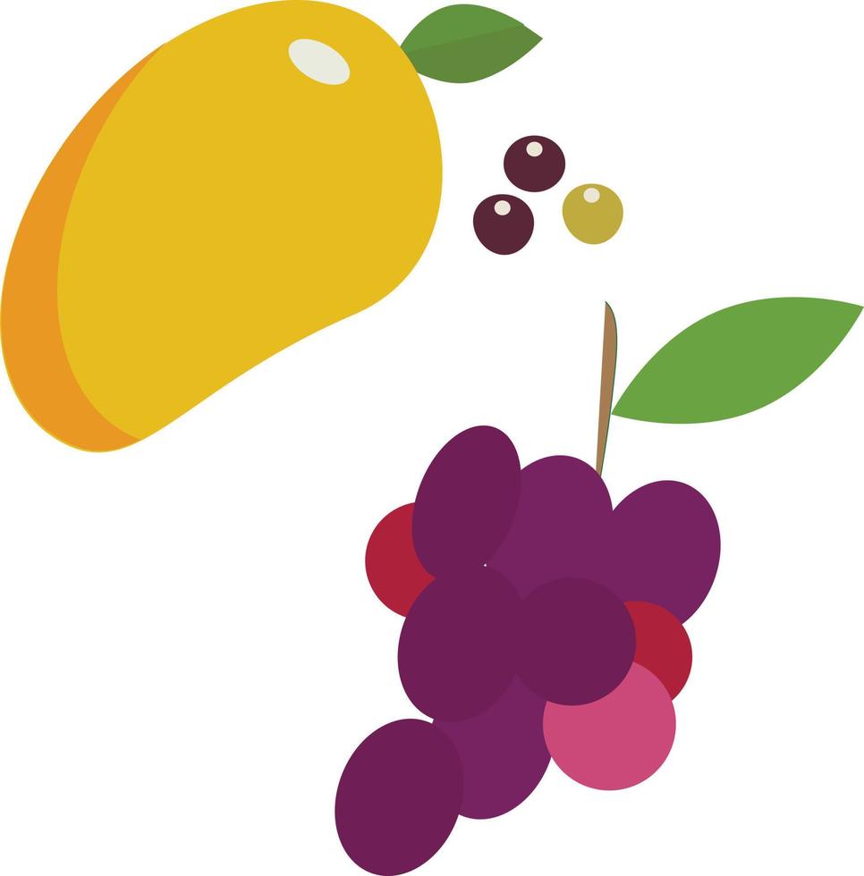 vector gratis uvas y mango