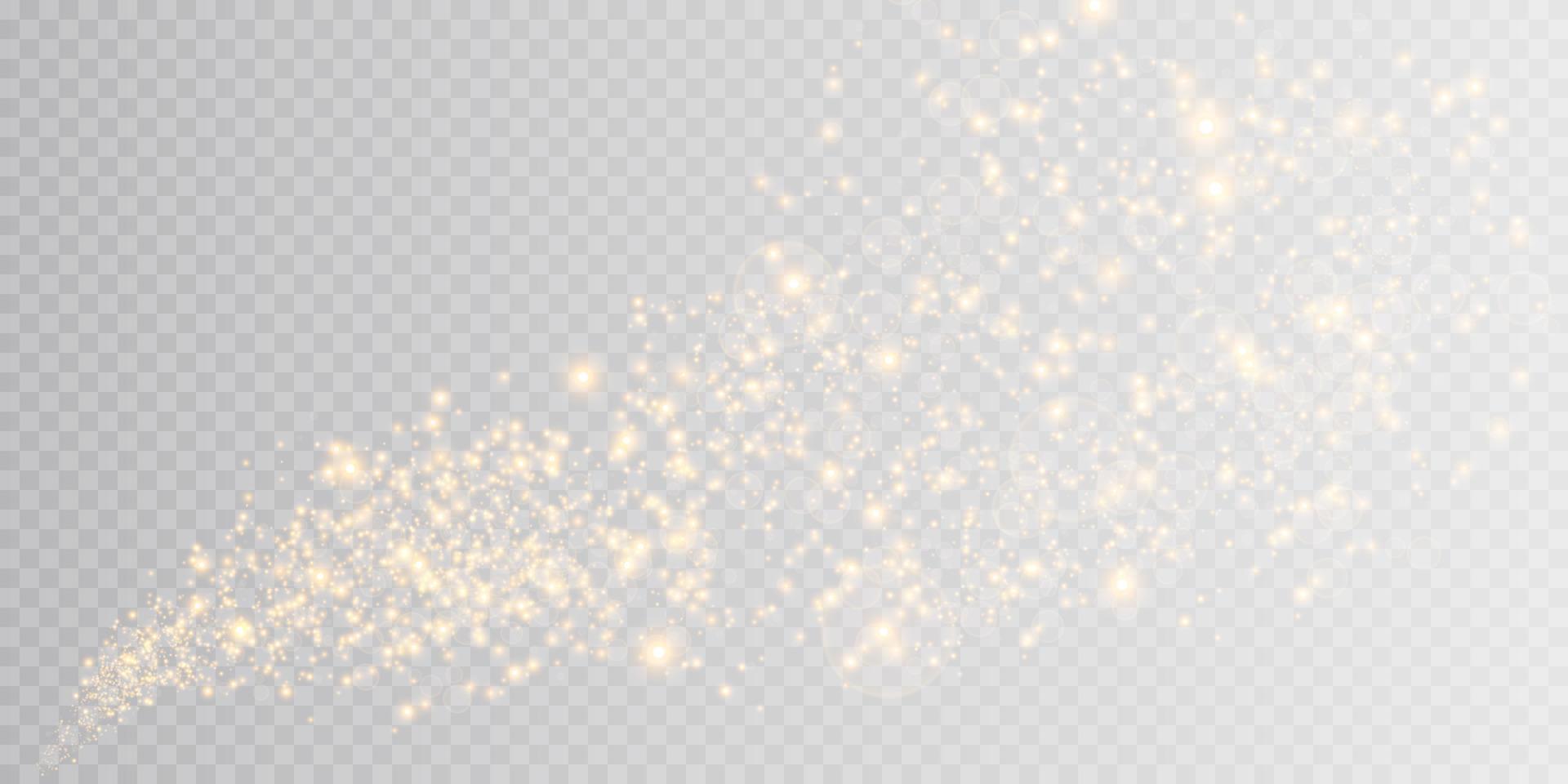 Glow magic light effect. Star dust. Vector glowing sparkles.