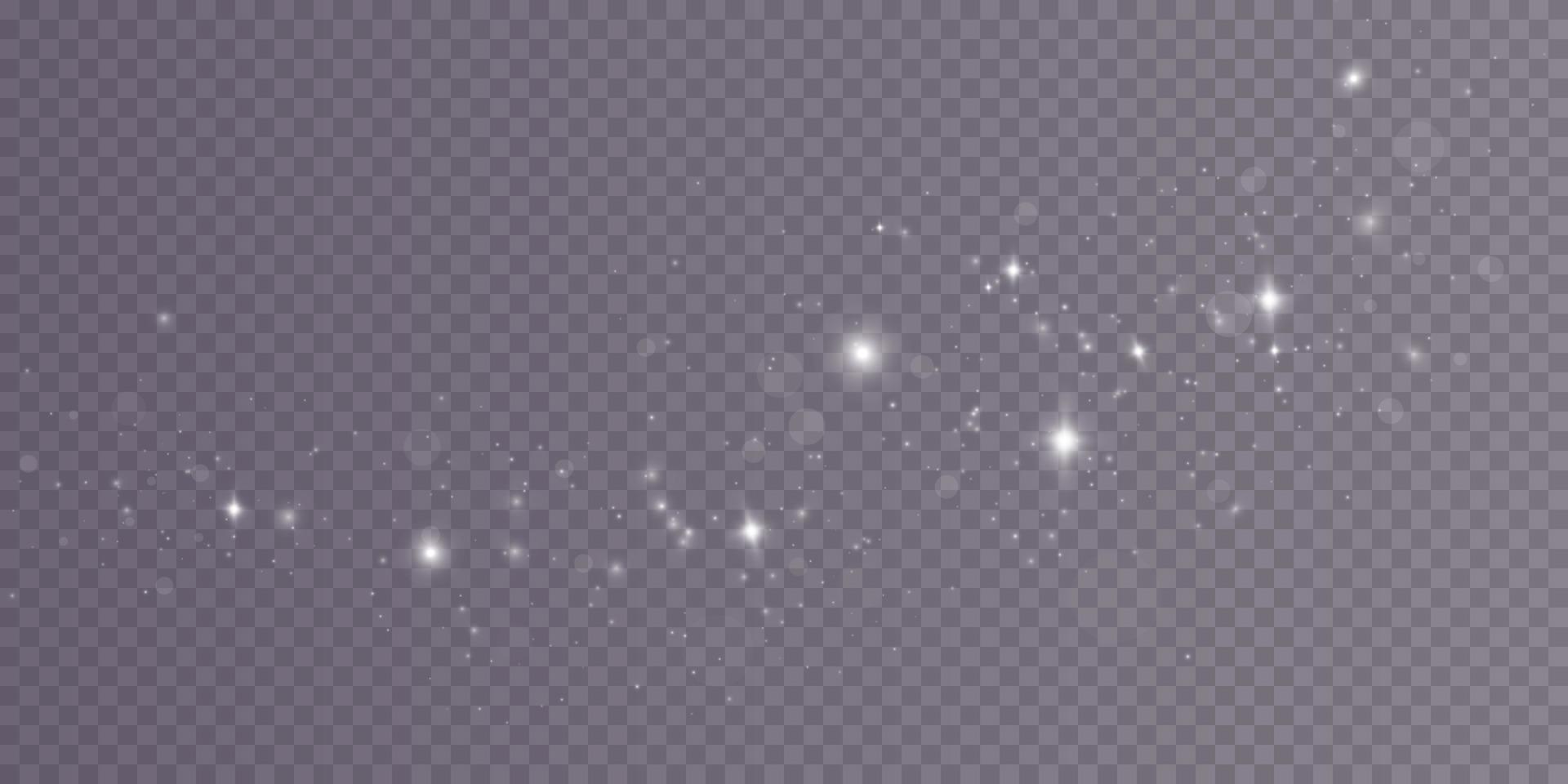 blanco polvo. blanco chispas y blanco estrellas brillar con un especial ligero. vector destellos en un transparente antecedentes. Navidad ligero efecto. reluciente mágico polvo partículas