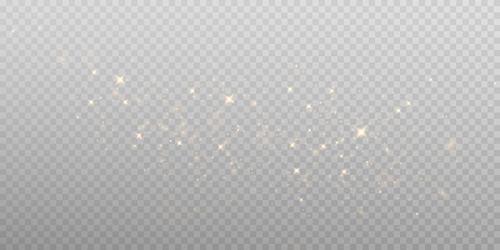 Glow magic light effect. Star dust. Vector glowing sparkles.