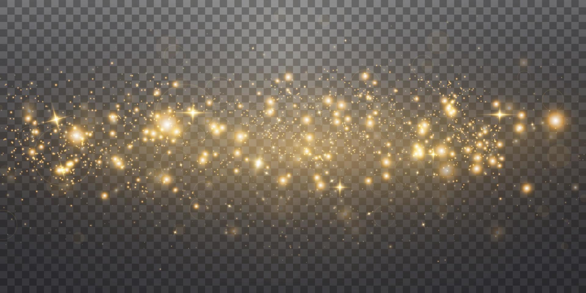 Glow magic light effect. Star dust. Vector glowing sparkles.