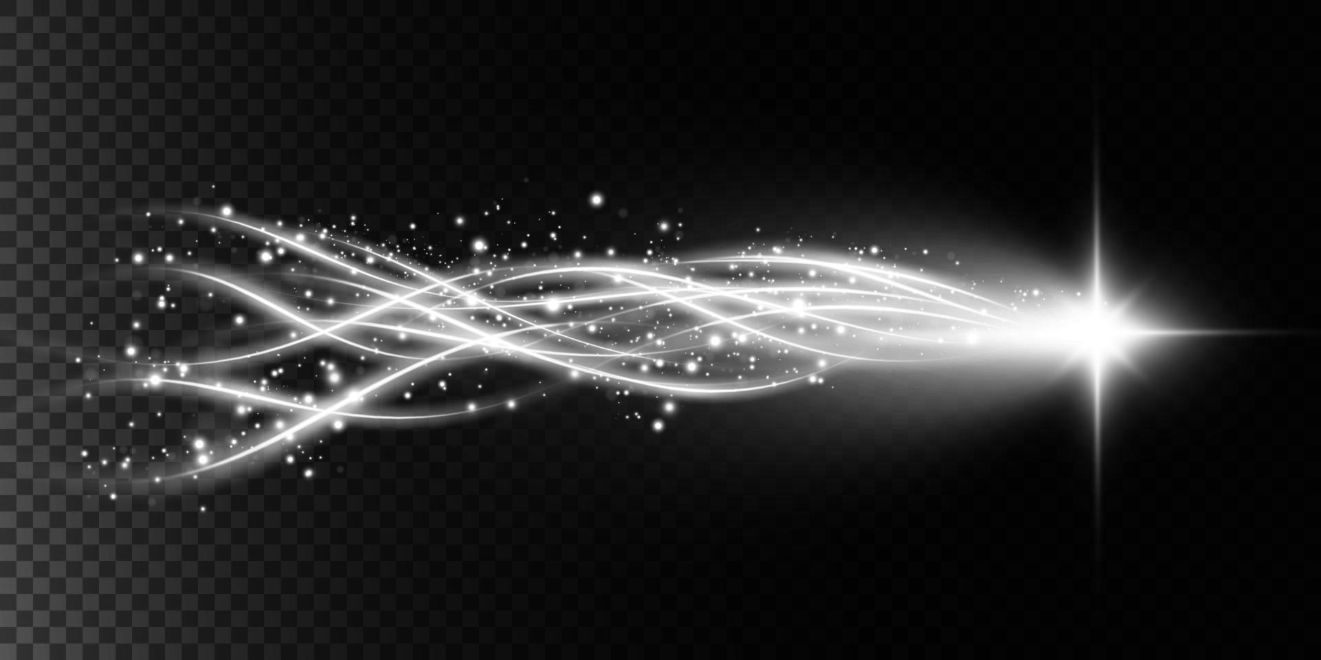 Glow magic light effect. Star dust. Vector glowing sparkles.
