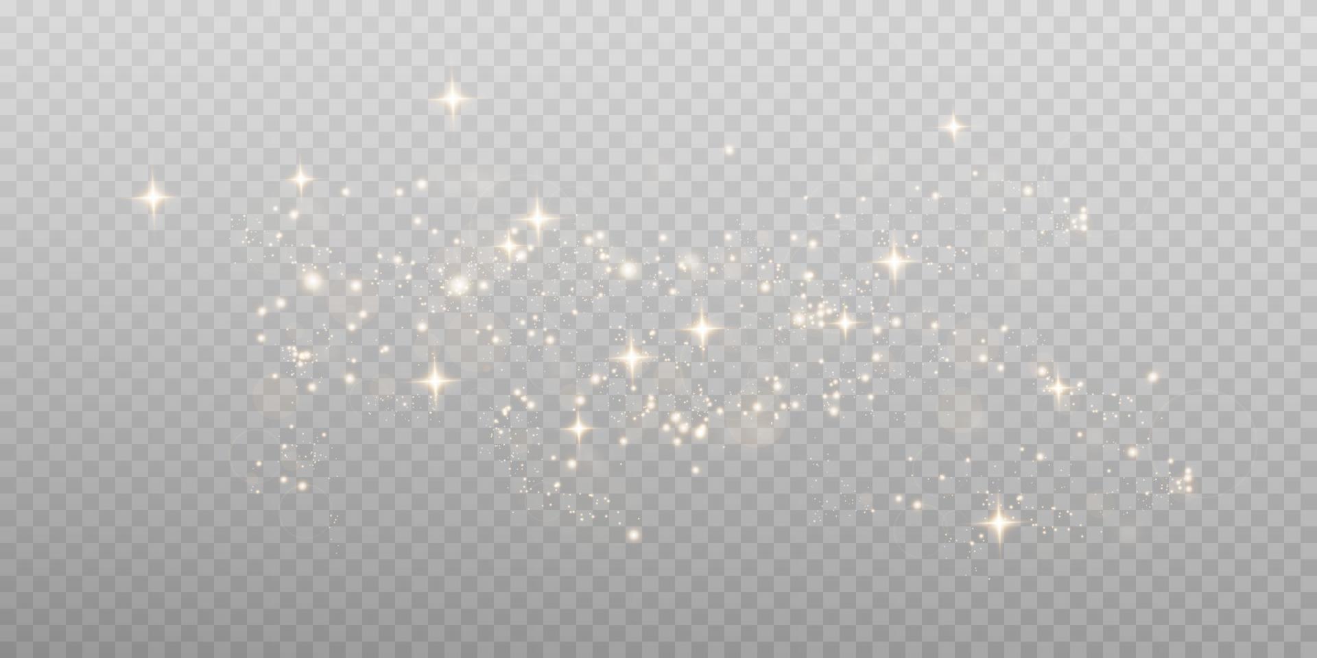 Glow magic light effect. Star dust. Vector glowing sparkles.