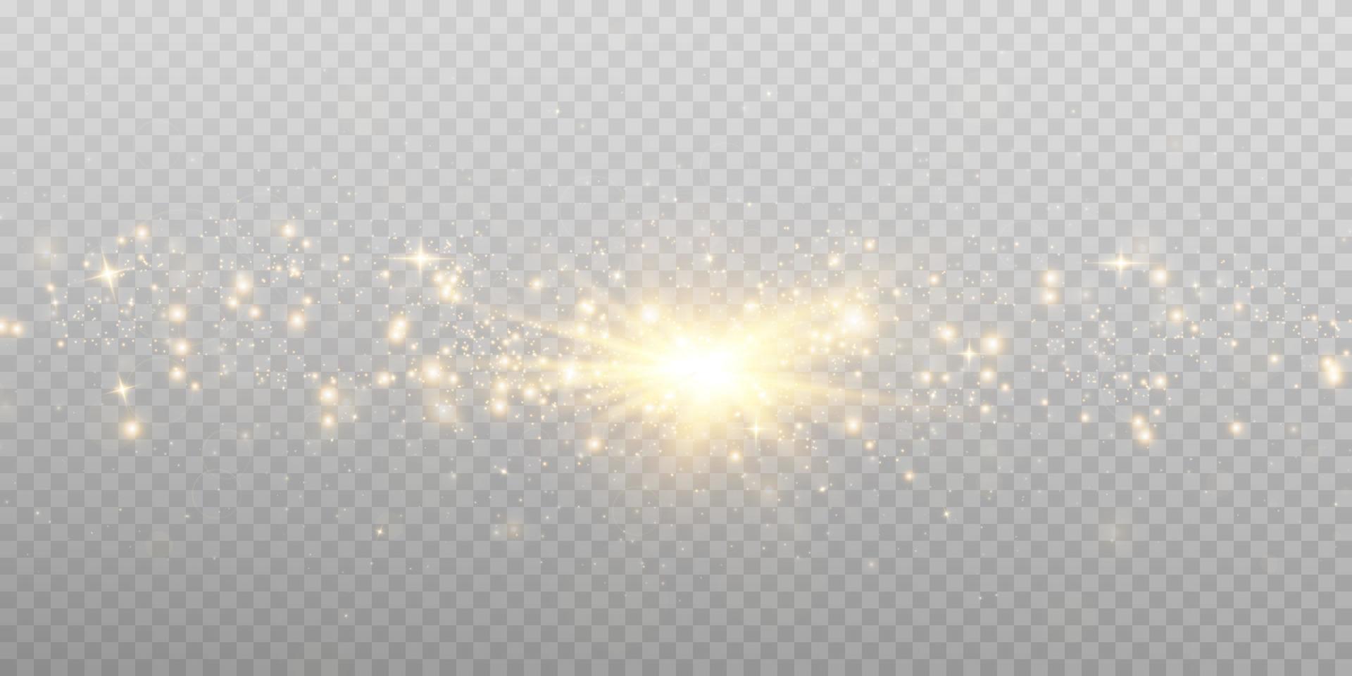 Glow magic light effect. Star dust. Vector glowing sparkles.