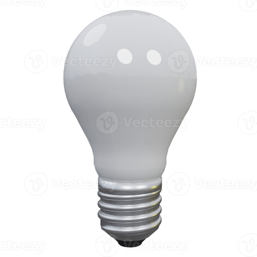 light bulb 3d render icon illustration with transparent background, productivity png