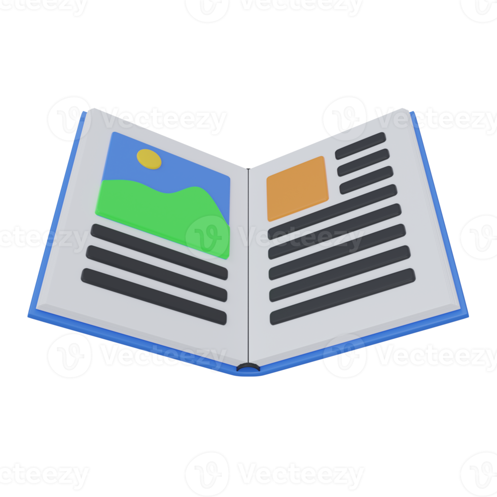 livre 3d rendre icône illustration avec transparent arrière-plan, productivité png